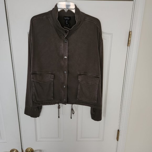 Nolan Miller NY Women’s Zip Front Stand Collar Front Pockets Jacket Olive Grn XL - Picture 7 of 14